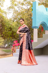 Premium Banarasi Semi Satin Silk Banaras Inspired Saree (Product Code: AS-793)